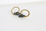 Delicate Black & Gold Earrings | Studs