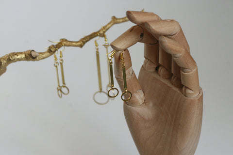 Geometric Brass Earrings - Kaiko Studio