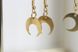 Geometric Brass Moon Earrings - Kaiko Studio