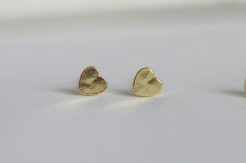 Delicate Heart Earrings | Tiny Studs - Kaiko Studio