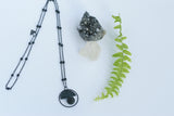 Black Moon and Lava Necklace | Aromatherapy Jewellery - Kaiko Studio