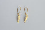 Delicate Brass Leaf Earrings - Kaiko Studio