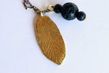 Feather Aromatherapy Necklace | Essential Oil Diffuser Necklace - Kaiko Studio