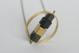 Concrete and Brass Circle Necklace - Kaiko Studio