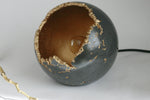 Charcoal Concrete Sphere Table Lamp with Edison Bulb | Concrete Light - Kaiko Studio