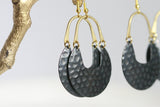 Textured Statement Earrings | Black Brass - Kaiko Studio
