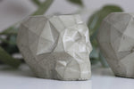 Faceted Concrete Skull Planter/Candleholder - Kaiko Studio