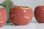Red Concrete Sphere Candleholder |  Planter - Kaiko Studio