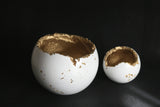 White Concrete Decorative Sphere | Concrete Planter - Kaiko Studio